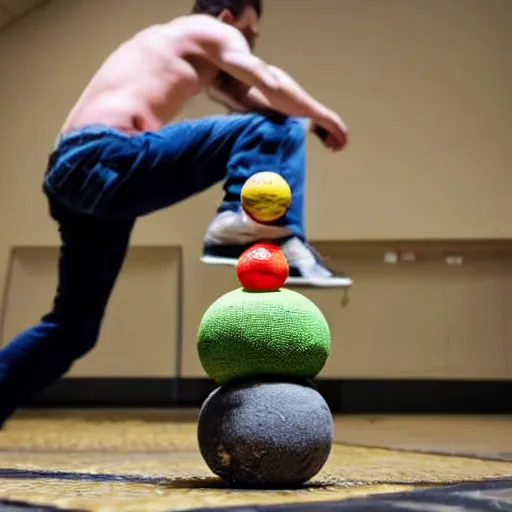 Image similar to radioactive demon core being used as a hacky sack