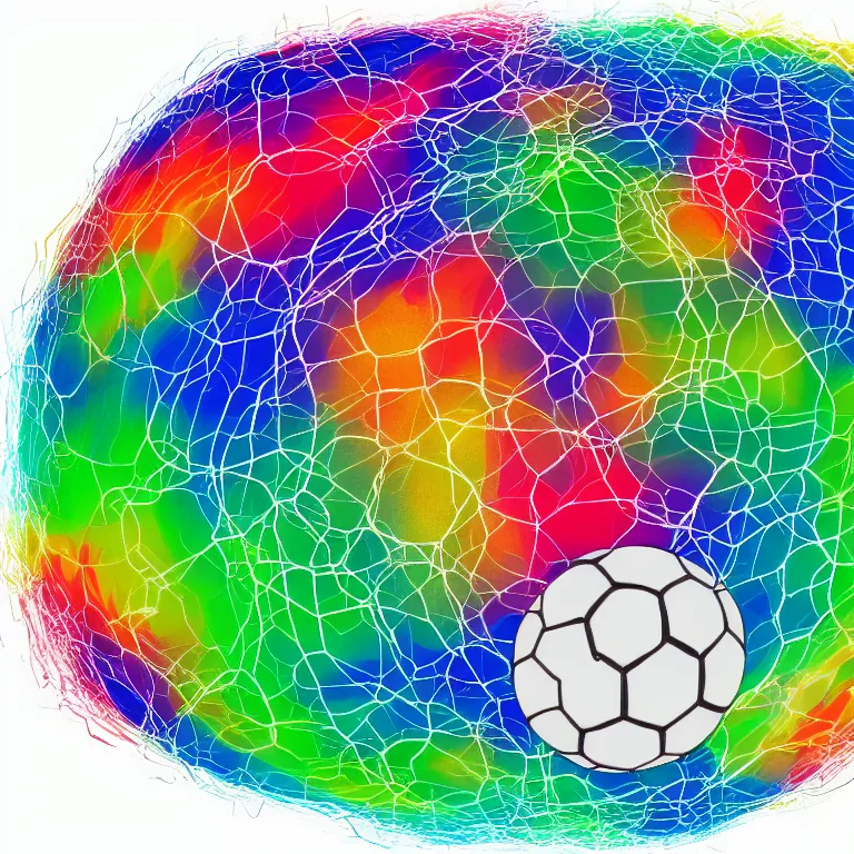 Prompt: logo of a soccer ball bursting out of heatmap chart