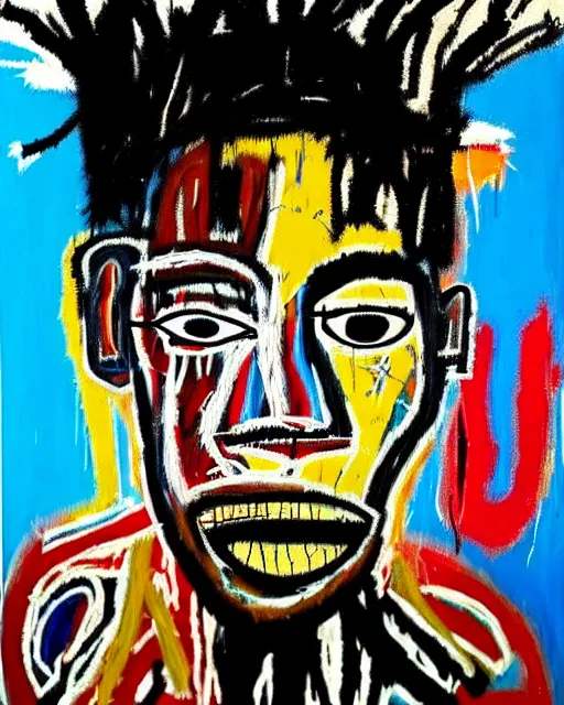 Prompt: stunning realistic portrait of jean - michel basquiat