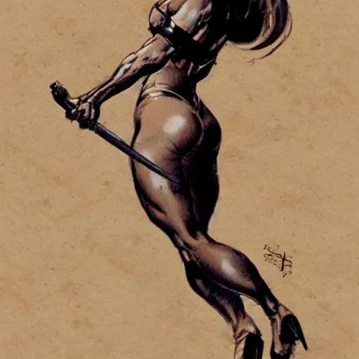 Image similar to fabulous women in Frank Frazetta style