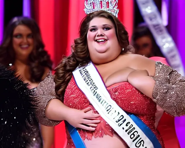Image similar to gorgeous fat woman wins beauty pageance