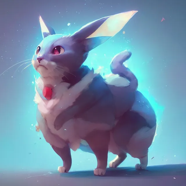 Prompt: a beautiful portrait of a single cute pokemon cat. character design by cory loftis, fenghua zhong, ryohei hase, ismail inceoglu and ruan jia. artstation, volumetric light, detailed, photorealistic, fantasy, rendered in octane