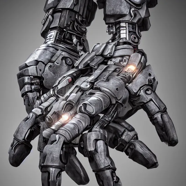 Image similar to giant cyborg hands