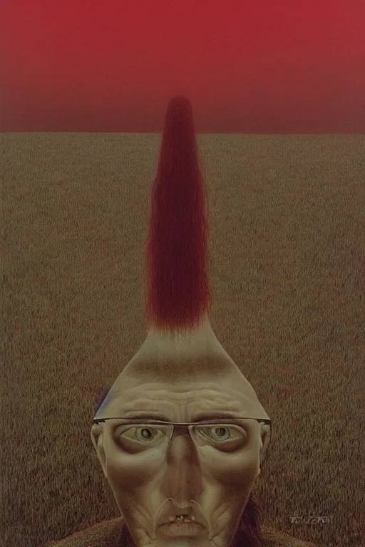 Prompt: portrait of Weird Al Yankovic by Zdzislaw Beksinski