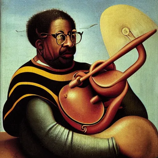 Image similar to dizzy gillespie by hieronymus bosch