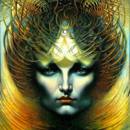 Image similar to Divine Chaos Engine by Karol Bak, Jean Delville, and Vincent Van Gogh