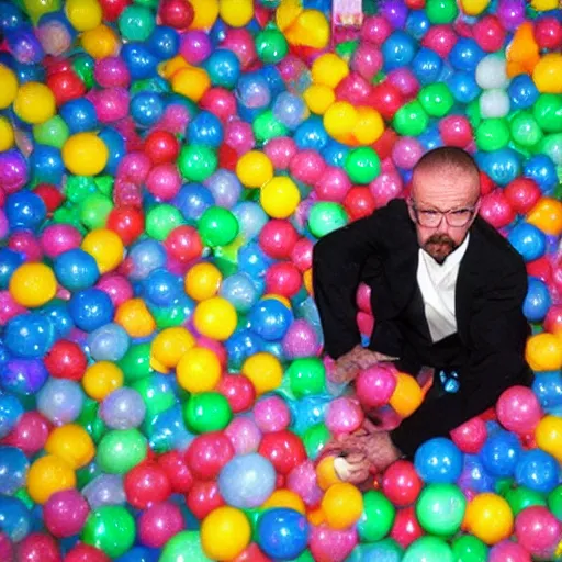 Image similar to walter white in a ball pit.