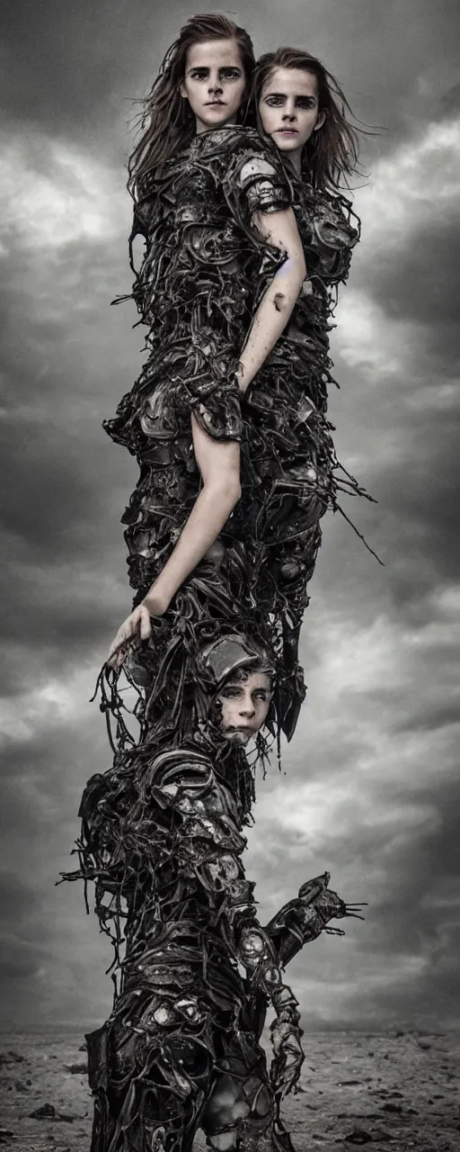 Image similar to Emma Watson fractal armour twinned conjoined sisters action poses dishevelled photorealistic portrait grimy sweating wet face dirty t-shirt and torn jeans in broken biomechanical fractal armour abandoned exploding sci-fi gas station, dark and dim atmospheric smog trending on artstation 8k matte painting, dramatic lighting, dramatic shadows professional photograph by Irving Penn あぶみずりの川 あげまき あげまきのかん あごのおべんり あいびき 相田かなもの あか あこだなりばち アート あさ あさの葉ぐさり あせ流しのあなちょきんちょつがいちょつがいくぎD だくあくまだいしゃぐちだいみょうだんがえどどど丸Eえぼしえぼしなりばち江戸江川えみめん越中棒越中ハイダテ越中じころええちゅうすねあて越中ずなりばちF吹返しふくべふくりんふせぐみふすべがわGがしらがたり現代月山じころ御舞道 御所山群馬軍船 グルは具足具足 御用Hハチ ハチガネ八幡座 ヒモハチつけの板 ハイダテハクハツメン ハナハナガミブクロハンボハプリハライダテダイ ハラマキハリカケ ハリカケバチヒロ ソデ ヒシ ヌイ ヒシ ヌイ ノ イタ ヒシ ヌイ ドウ ヒシ トウジ ヒシ トジ ドウ ヒシ トジ ホトケ ドウ ヒタイ アテ ヒツ ホアテ ホドク ハイダテ 本 伊予 印 本こざね ほしほしばち