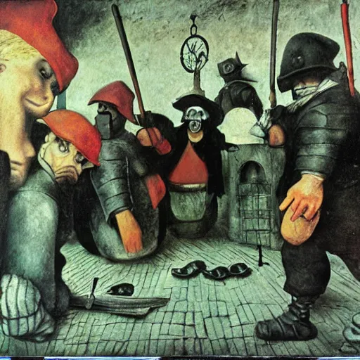 Image similar to 1 9 9 3 disposable camera color photo of a modern gang of plague doctors in the style of jan saudek, annie liebovitz, pieter bruegel the elder, joel peter witkin, gustave dore, heironymus bosch