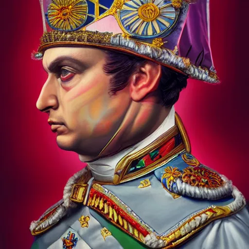 Prompt: an extremely psychedelic portrait of orban viktor as napoleon, surreal, lsd, face, detailed, intricate, elegant, lithe, highly detailed, digital painting, artstation, concept art, smooth, sharp focus, illustration,