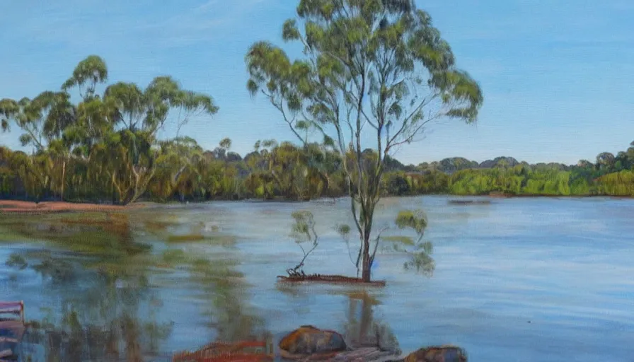 Image similar to painting of the manning river in taree australia