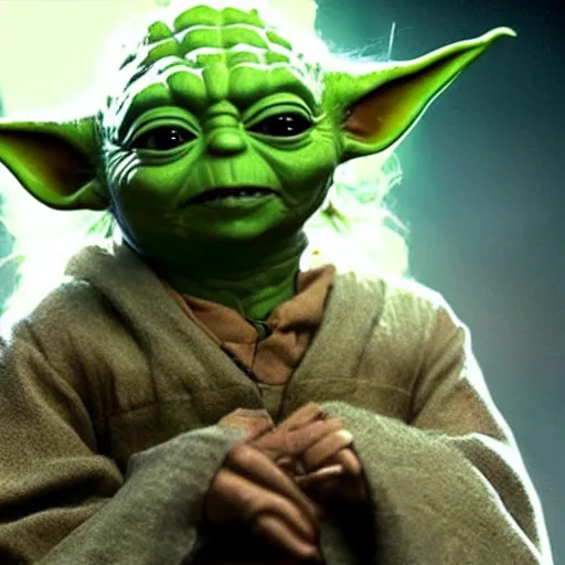 Image similar to stunning awe inspiring ( johnny depp ) as yoda, movie still 8 k hdr atmospheric lighting