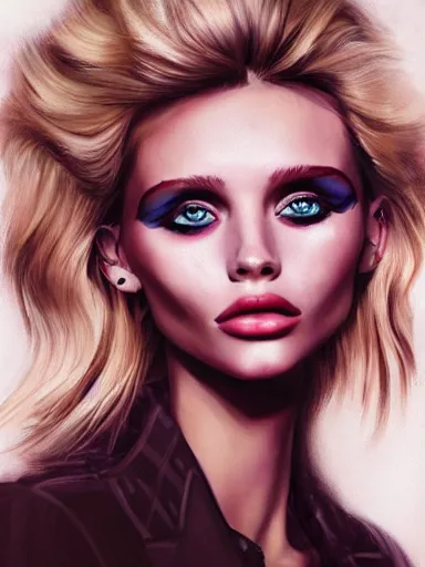 Prompt: portrait of abbey lee by serge birault