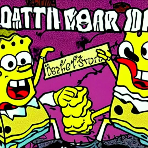 Image similar to spongebob death metal album cover