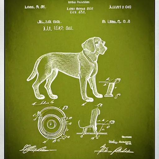 Prompt: patent drawing of a labrador dog