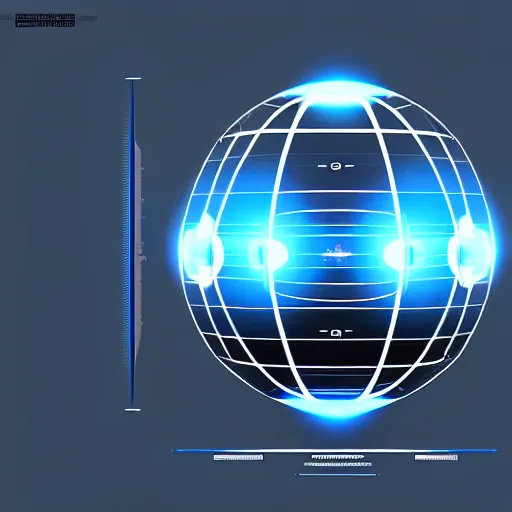 Prompt: a blueprint of spherical futuristic smartphone, concept art, artstation, minimalistic design, high perfomance