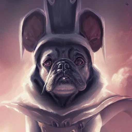 Prompt: Portrait of a evil baby dog as Emperor of Mankind, elegant, digital painting, highly detailed, fantasy, artstation, concept art, smooth, sharp focus, illustration