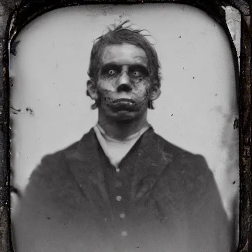 Image similar to tintype photo of a zombie