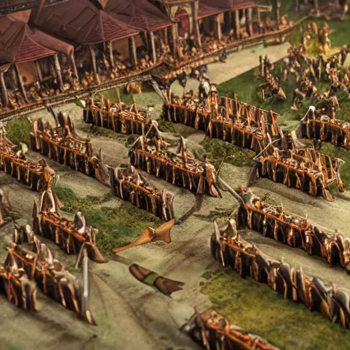 Prompt: a legion of renaissance era roman soldiers charging into battle, muskets drawn. aerial view. fantasy. highly detailed. smoky lighting. 8 k. 3 5 mm shot. photorealistic