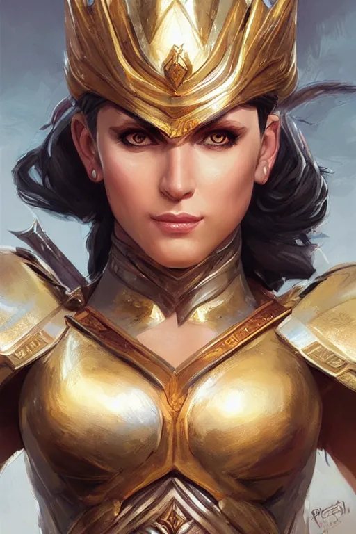 Image similar to amazon valkyrie athena, d & d, fantasy, portrait, highly detailed, headshot, digital painting, trending on artstation, concept art, sharp focus, illustration, art by artgerm and greg rutkowski and magali villeneuve