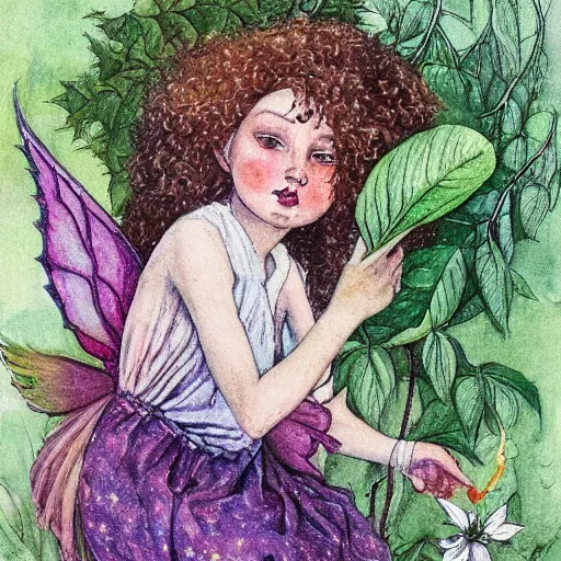 Image similar to castor oil plant fairy by Cicely Mary Barker