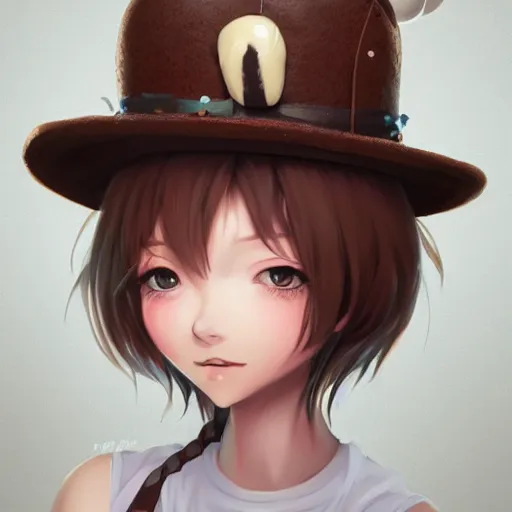 Prompt: portrait of personification of chocolate cupcake, cute hats, unreal engine, highly detailed, digital illustration by artgerm, tooth wu, studio ghibli, deviantart, sharp focus, artstation, fantasy cute bakery by greg rutkowsky, sweetes