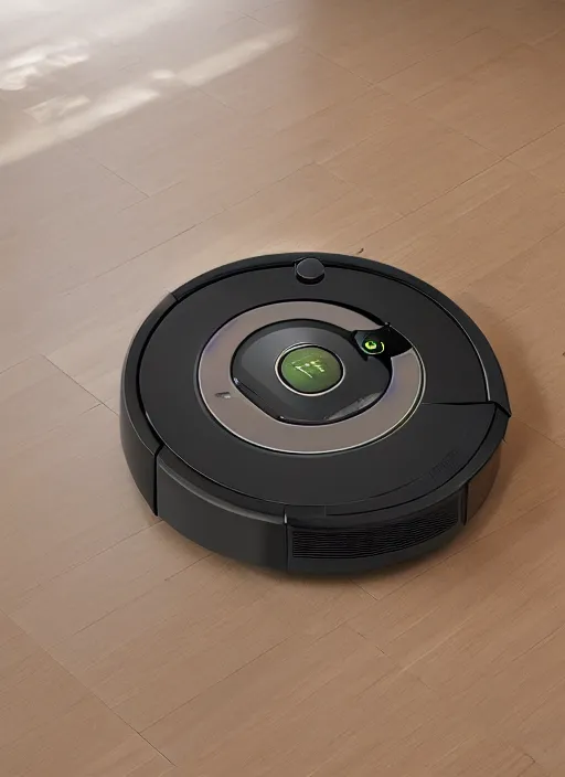 Image similar to A robot roomba with four mechanical limbs, 3D Product, professional render, studio quality, octane render