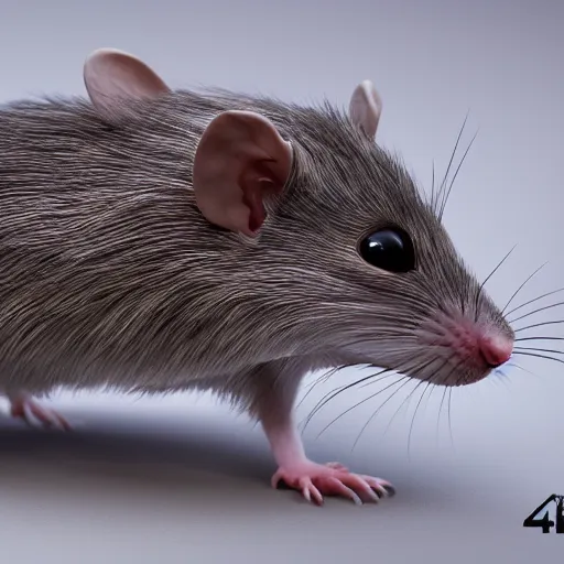 Prompt: the most detailed rat you've ever seen, 4 k, ultra real, 3 d, uhd, nvidia ray tracing, photorealism, crisp, macro lense, e 3 demo,