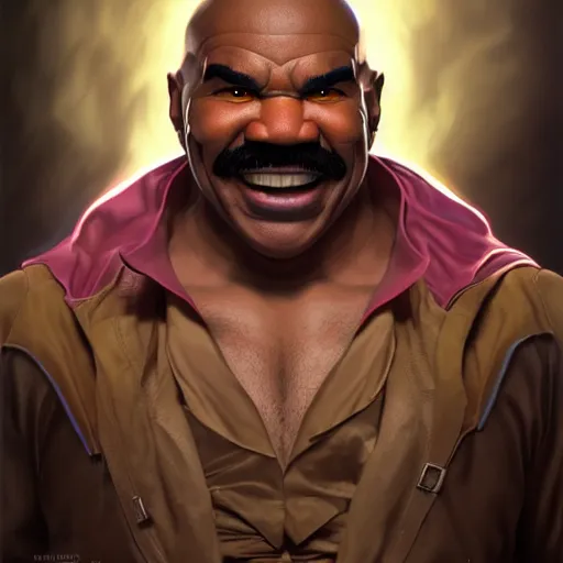 Image similar to ultra realistic steve harvey as balrog from street fighter, portrait, 4 k, ultra realistic, detailed focused art by artgerm and greg rutkowski and alphonse mucha