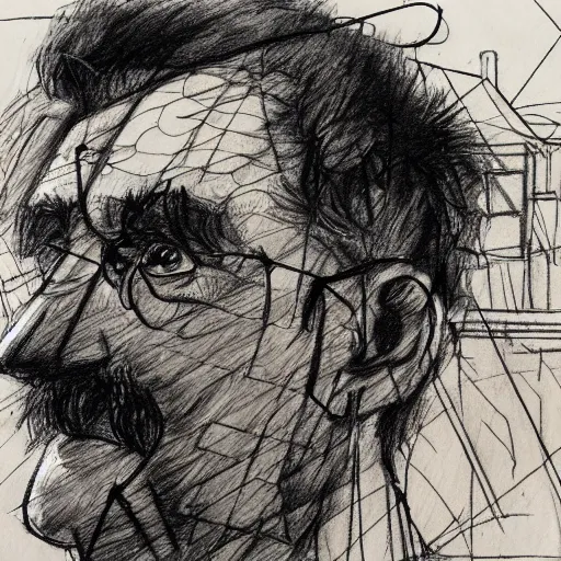 Image similar to a realistic yet scraggly portrait sketch of the side profile of a stern and sophisticated robert fripp, trending on artstation, intricate details, in the style of frank auerbach, in the style of sergio aragones, in the style of martin ansin, in the style of david aja, in the style of mattias adolfsson