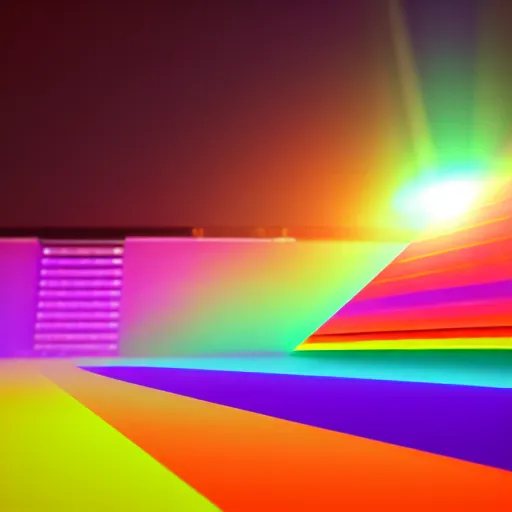 Image similar to a beam of light going through a prism and coming out as a rainbow, refracting, physics, octane render, unreal engine