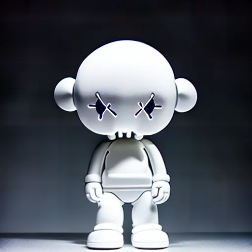 Prompt: an all white art vinyl figure with a microwave oven for a head, in the style of kaws, kidrobot, sket - one x iamretro, kenny wong x pop mart, space molly, frank kozik, guggimon, studio lighting, subsurface diffusion, 8 k - h 7 6 8