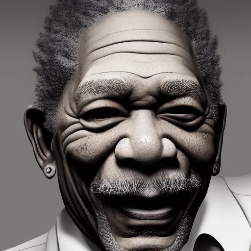 Image similar to Morgan Freeman is The Joker, hyperdetailed, artstation, cgsociety, 8k