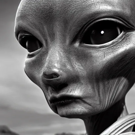 Image similar to an amazing award winning portrait photo of an alien on an unknown planet