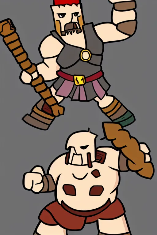 Prompt: barbarian from the game castle crashers