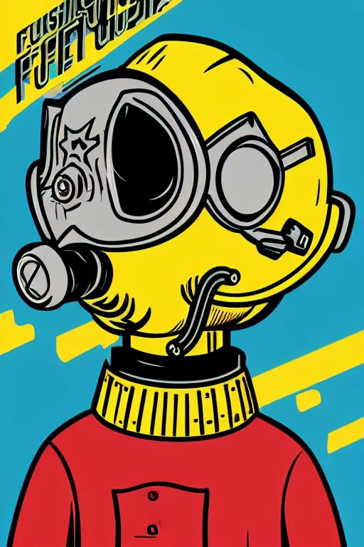 Image similar to fallout 7 6 retro futurist illustration art by butcher billy, sticker, colorful, illustration, highly detailed, simple, smooth and clean vector curves, no jagged lines, vector art, smooth andy warhol style