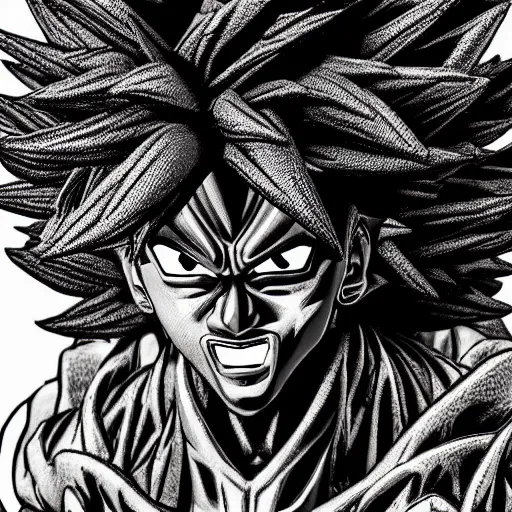 Prompt: black goku, highly detailed, ultra highly detailed
