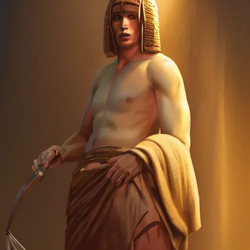 Prompt: portrait, 26 year old male in ancient Canaanite clothing meeting 18 year old female in ancient Canaanite clothing, dramatic lighting, cinematic, establishing shot, high detail, photo realistic, cinematic lighting, post processed, concept art, artstation, matte painting, style by eddie mendoza, raphael lacoste, alex ross