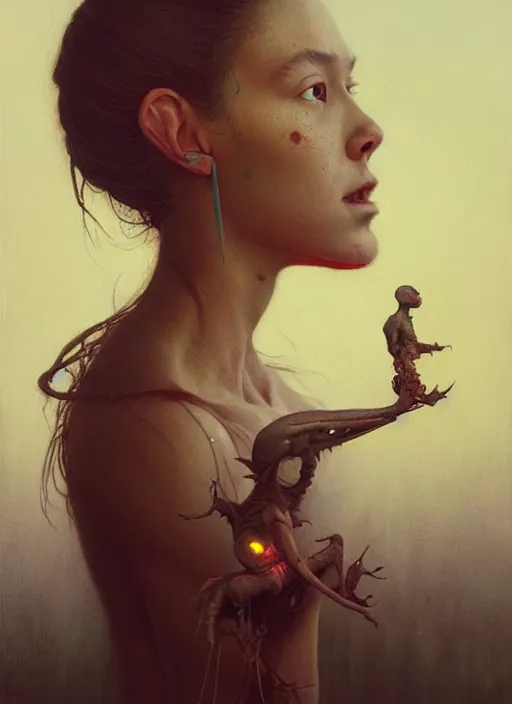 Image similar to a hyper realistic painting of olivia rodrigo, gorgeous lighting, painting by chiara bautista and beksinski and norman rockwell and greg rutkowski weta studio, and lucasfilm