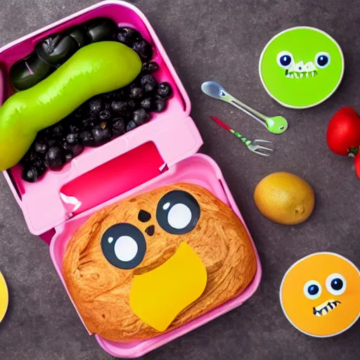 Prompt: cute monster in a lunch boxi, product photography, centered, studio lightning