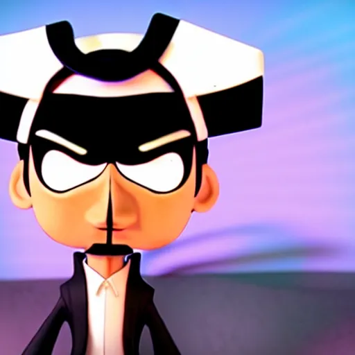 Prompt: mr. bean as samurai jack. movie still. cinematic lighting.