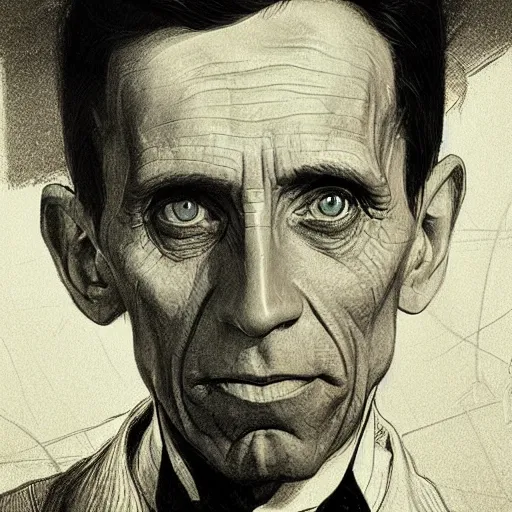 Image similar to amazing lifelike award winning pencil illustration of Joseph Goebbels trending on art station artgerm Greg rutkowski alphonse mucha cinematic