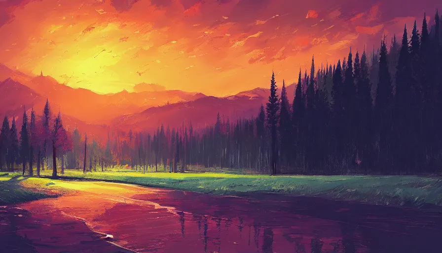 Prompt: landscape in the style of Alena Aenami