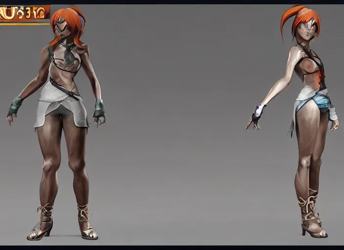 Image similar to 3 d model of lhugueny character in fighting game, stylized 3 d graphics, hdr, ultra graphics, ray tracing, 4 k image