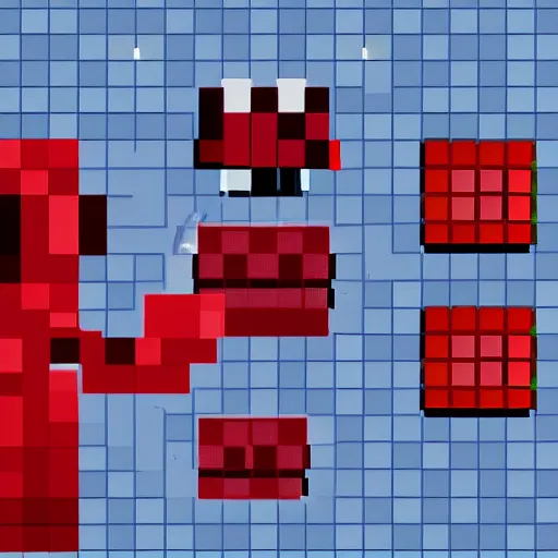 Prompt: 2D blood red platformer character, extreme detail, pixel art indie game, style of Super Meat Boy