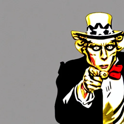 Image similar to uncle sam with a pig face wearing a gold crown