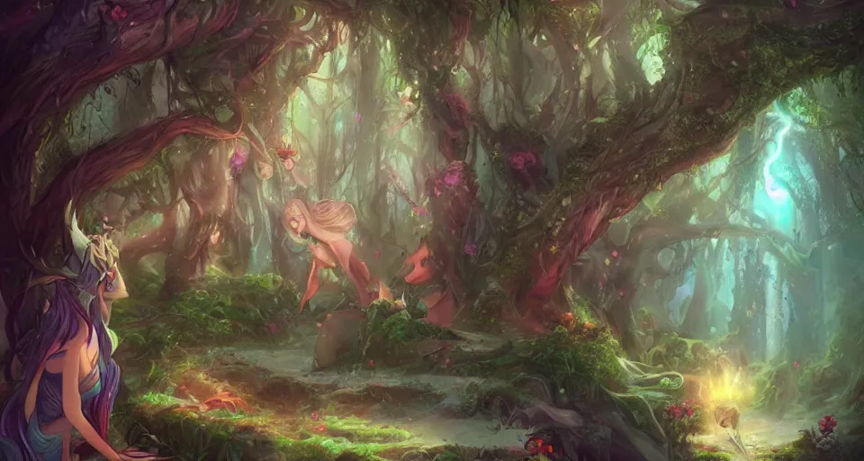 Image similar to Enchanted and magic forest, by ROSS tran