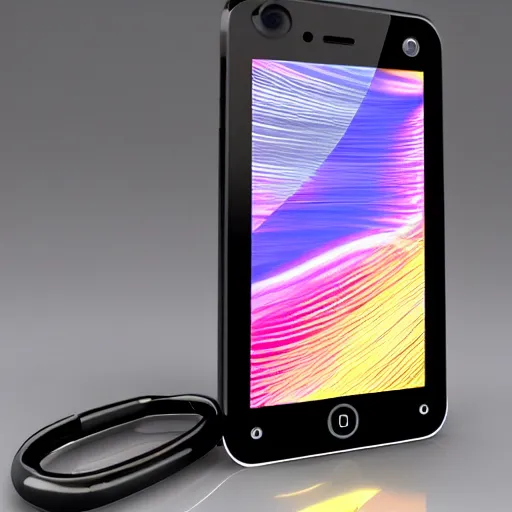 Image similar to futuristic apple iphone 2 0 0 0, product showcase, highly detailed, studio lighting, advertisment