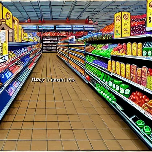 grocery store aisle clipart