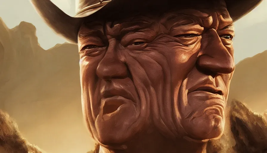 Prompt: John Wayne is Odin, hyperdetailed, artstation, cgsociety, 8k